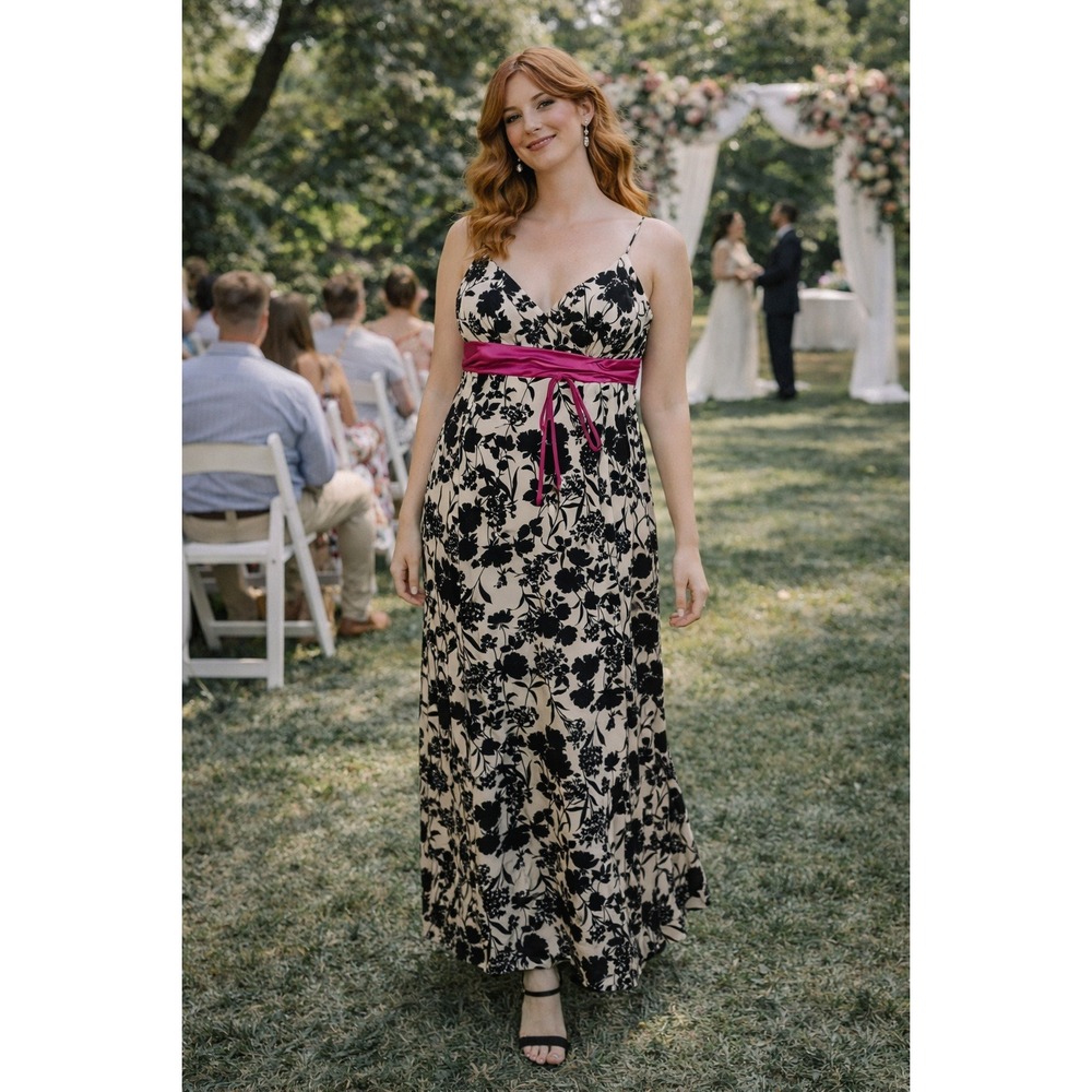 Whimsigoth Y2K Vintage Prom Wedding Elegant Black Floral Junior 19 Maxi Dress‎